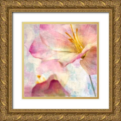 Pink Hyacinth V Gold Ornate Wood Framed Art Print with Double Matting by Malek, Honey