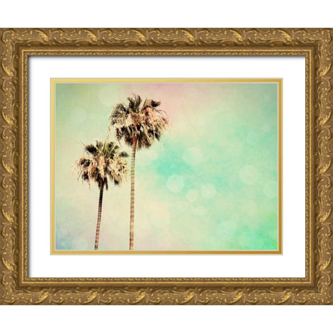 Palm Trees I Gold Ornate Wood Framed Art Print with Double Matting by Coomes, Sylvia