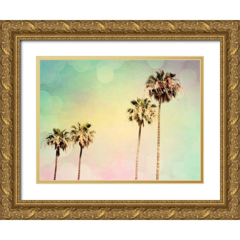 Palm Trees II Gold Ornate Wood Framed Art Print with Double Matting by Coomes, Sylvia