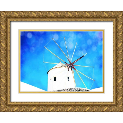 Santorini II Gold Ornate Wood Framed Art Print with Double Matting by Coomes, Sylvia