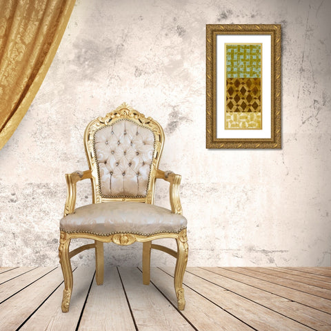 Tiled Up III Gold Ornate Wood Framed Art Print with Double Matting by Saunders, Alonzo
