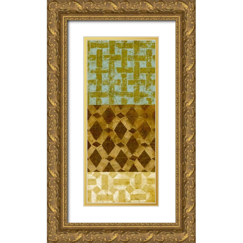 Tiled Up III Gold Ornate Wood Framed Art Print with Double Matting by Saunders, Alonzo
