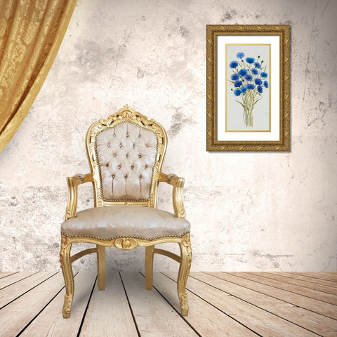 Cornflower Patch I Gold Ornate Wood Framed Art Print with Double Matting by OToole, Tim