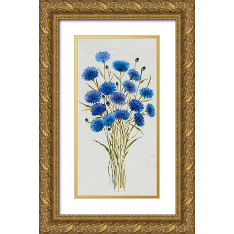 Cornflower Patch I Gold Ornate Wood Framed Art Print with Double Matting by OToole, Tim
