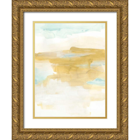 Citron Vista II Gold Ornate Wood Framed Art Print with Double Matting by Vess, June Erica
