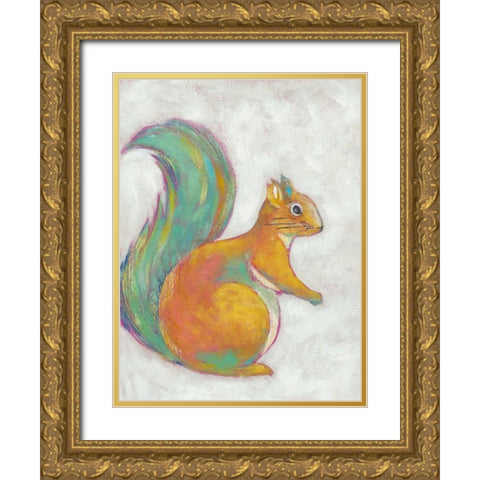 Woodland Friends I Gold Ornate Wood Framed Art Print with Double Matting by Zarris, Chariklia