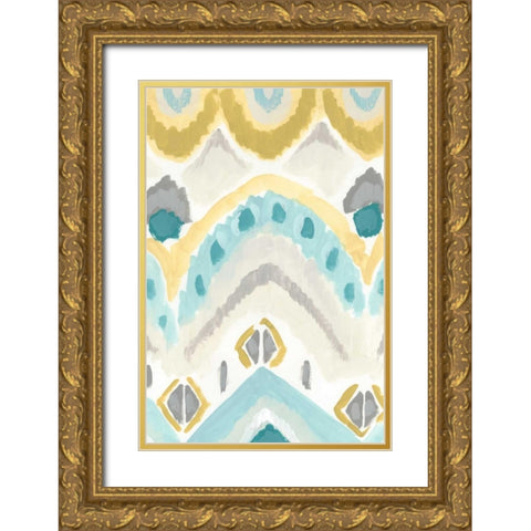 Textile Impression I Gold Ornate Wood Framed Art Print with Double Matting by Vess, June Erica