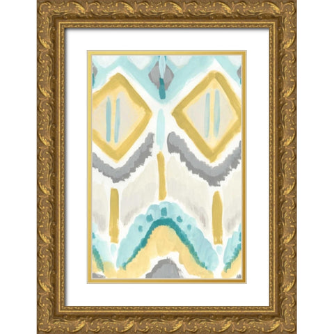 Textile Impression II Gold Ornate Wood Framed Art Print with Double Matting by Vess, June Erica