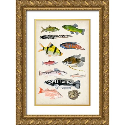 Antique Aquarium I Gold Ornate Wood Framed Art Print with Double Matting by McCavitt, Naomi