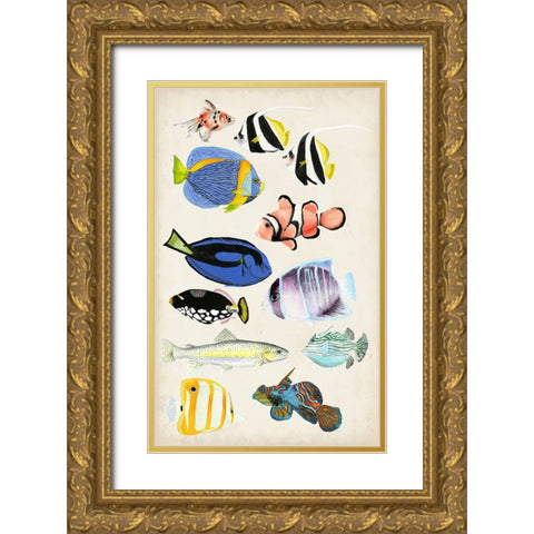 Antique Aquarium II Gold Ornate Wood Framed Art Print with Double Matting by McCavitt, Naomi