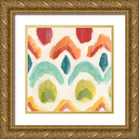 Textile Kaleidoscope I Gold Ornate Wood Framed Art Print with Double Matting by Vess, June Erica