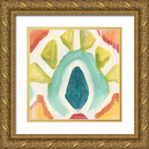 Textile Kaleidoscope II Gold Ornate Wood Framed Art Print with Double Matting by Vess, June Erica