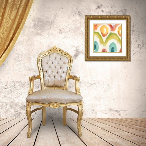 Textile Kaleidoscope III Gold Ornate Wood Framed Art Print with Double Matting by Vess, June Erica