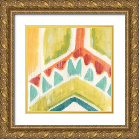 Textile Kaleidoscope IV Gold Ornate Wood Framed Art Print with Double Matting by Vess, June Erica