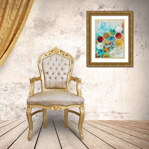 Aflutter II Gold Ornate Wood Framed Art Print with Double Matting by Robinson, Heather