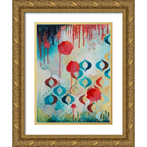 Ebullience I Gold Ornate Wood Framed Art Print with Double Matting by Robinson, Heather