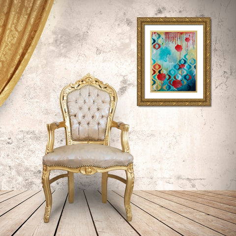 Ebullience II Gold Ornate Wood Framed Art Print with Double Matting by Robinson, Heather