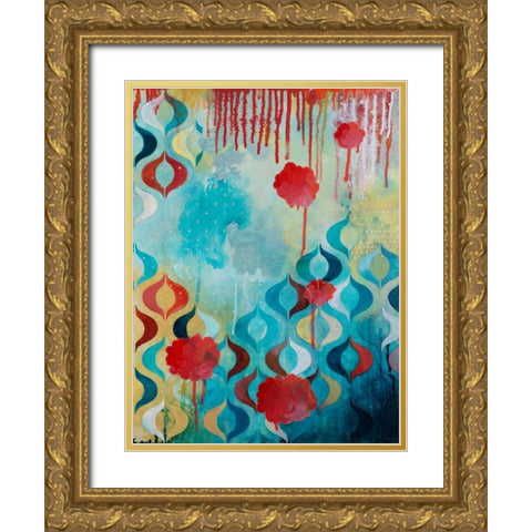 Ebullience II Gold Ornate Wood Framed Art Print with Double Matting by Robinson, Heather