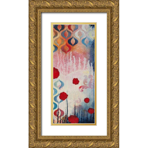 Flourish I Gold Ornate Wood Framed Art Print with Double Matting by Robinson, Heather