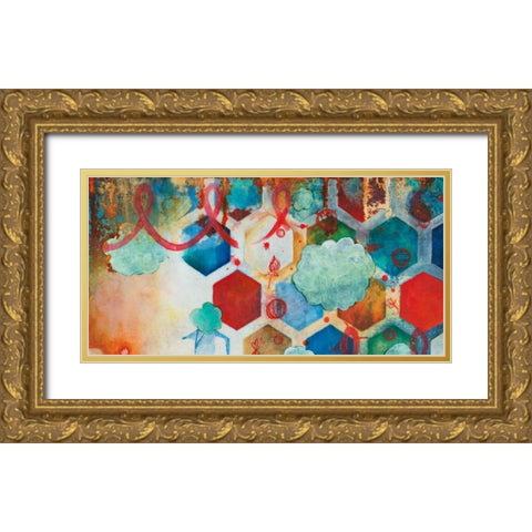 Playing Smart I Gold Ornate Wood Framed Art Print with Double Matting by Robinson, Heather