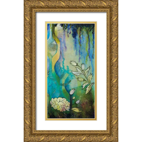 Pond Dripples II Gold Ornate Wood Framed Art Print with Double Matting by Robinson, Heather