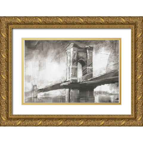 Historic Suspension Bridge I Gold Ornate Wood Framed Art Print with Double Matting by Harper, Ethan