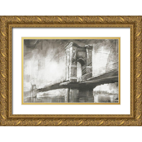 Historic Suspension Bridge I Gold Ornate Wood Framed Art Print with Double Matting by Harper, Ethan