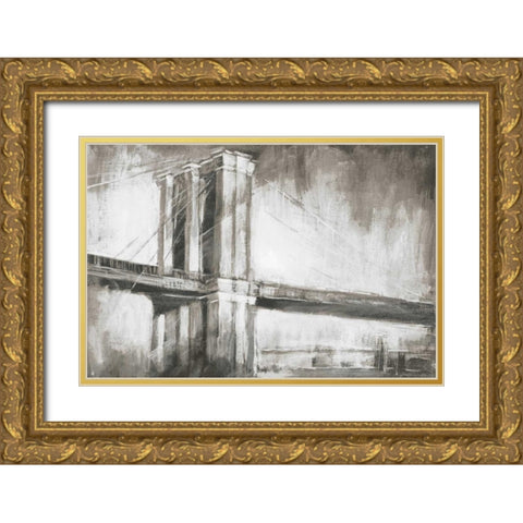 Historic Suspension Bridge II Gold Ornate Wood Framed Art Print with Double Matting by Harper, Ethan