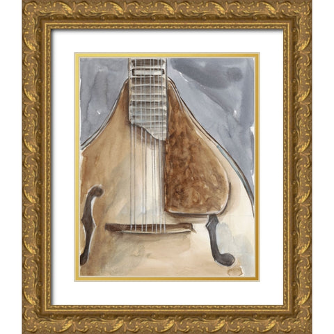 Watercolor Instrument Study II Gold Ornate Wood Framed Art Print with Double Matting by Harper, Ethan