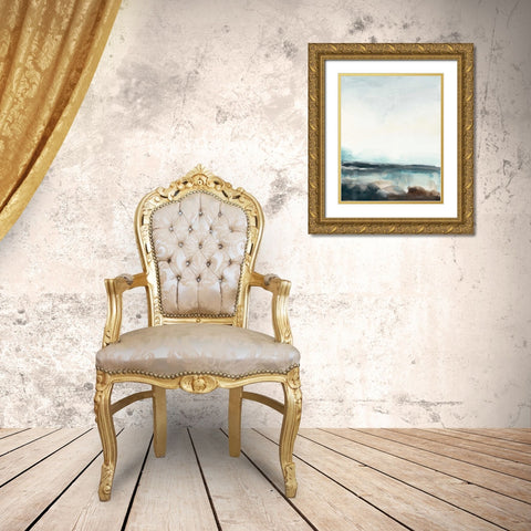 Horizon Flow I Gold Ornate Wood Framed Art Print with Double Matting by Vess, June Erica