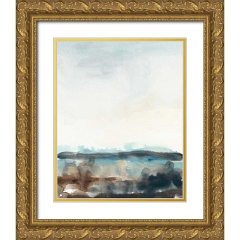 Horizon Flow II Gold Ornate Wood Framed Art Print with Double Matting by Vess, June Erica