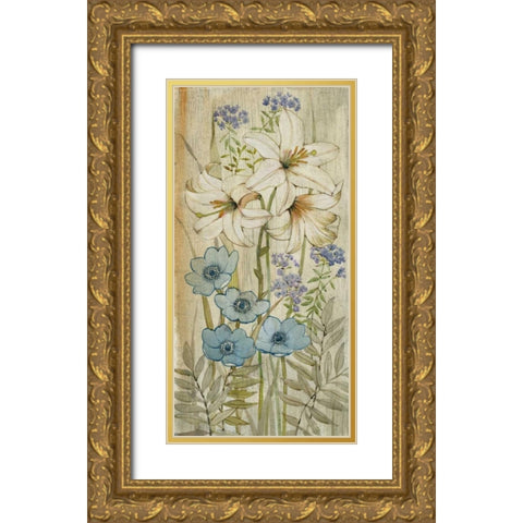 Lily Chinoiserie I Gold Ornate Wood Framed Art Print with Double Matting by OToole, Tim