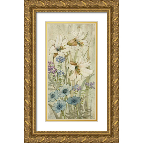 Lily Chinoiserie II Gold Ornate Wood Framed Art Print with Double Matting by OToole, Tim