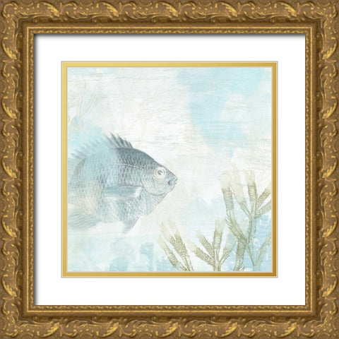 Coastal Fresco I Gold Ornate Wood Framed Art Print with Double Matting by Vess, June Erica