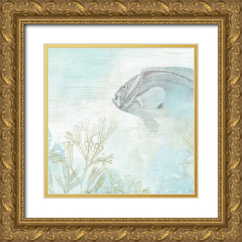 Coastal Fresco II Gold Ornate Wood Framed Art Print with Double Matting by Vess, June Erica