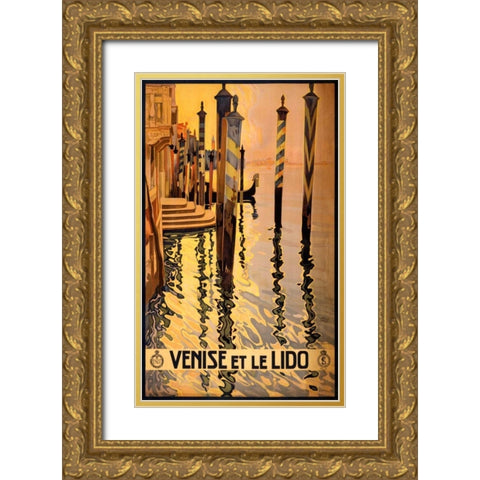 See Venise et le Lido Gold Ornate Wood Framed Art Print with Double Matting by Studio W