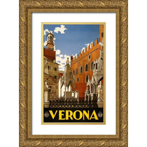 See Verona Gold Ornate Wood Framed Art Print with Double Matting by Studio W