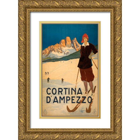 See Cortina d Ampezzo Gold Ornate Wood Framed Art Print with Double Matting by Studio W