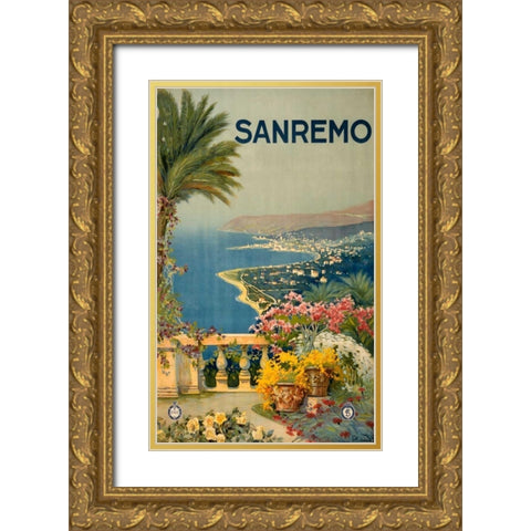 See San Remo Gold Ornate Wood Framed Art Print with Double Matting by Studio W