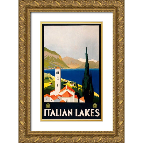 See Italian Lakes Gold Ornate Wood Framed Art Print with Double Matting by Studio W