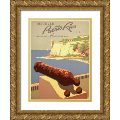 See South America I Gold Ornate Wood Framed Art Print with Double Matting by Studio W