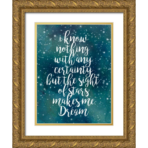 Galaxy Quote II Gold Ornate Wood Framed Art Print with Double Matting by Popp, Grace