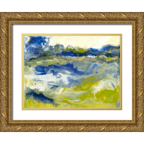 Marine Flow I Gold Ornate Wood Framed Art Print with Double Matting by Holland, J.