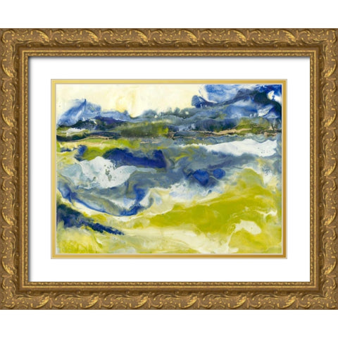 Marine Flow II Gold Ornate Wood Framed Art Print with Double Matting by Holland, J.