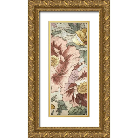 Earthtone Floral Panel I Gold Ornate Wood Framed Art Print with Double Matting by Kohnke, Catherine