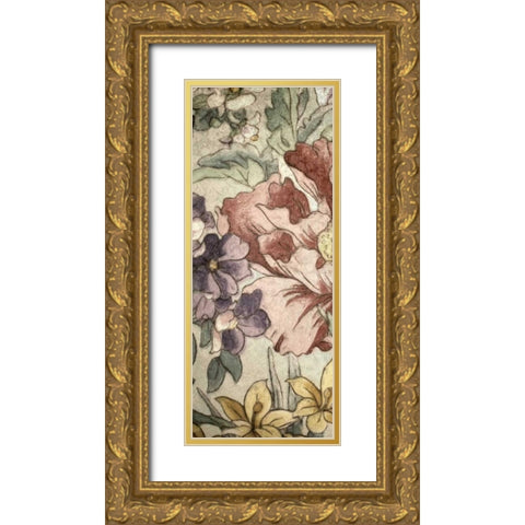 Earthtone Floral Panel II Gold Ornate Wood Framed Art Print with Double Matting by Kohnke, Catherine