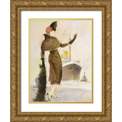 Vintage Lady III Gold Ornate Wood Framed Art Print with Double Matting by Reynolds, Graham