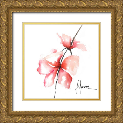 Bold Floral II Gold Ornate Wood Framed Art Print with Double Matting by Herrera, Leticia