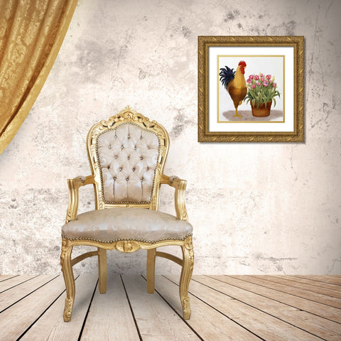 Tulip Time Gold Ornate Wood Framed Art Print with Double Matting by Matcham, Marcia