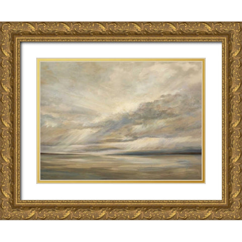 Storm on the Bay Gold Ornate Wood Framed Art Print with Double Matting by Finch, Sheila